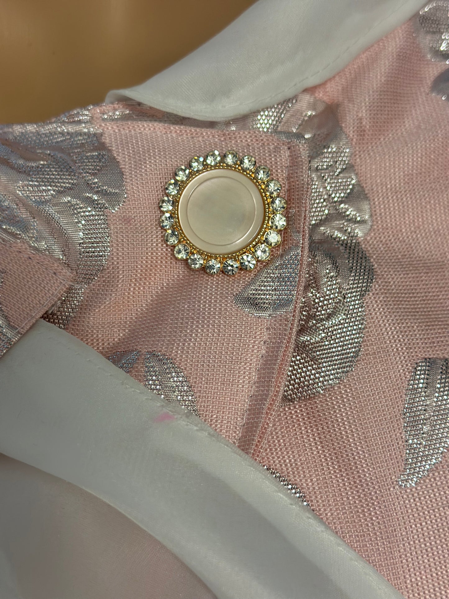 Bridal/wedding jacket, bolero, cover- up pink and silver