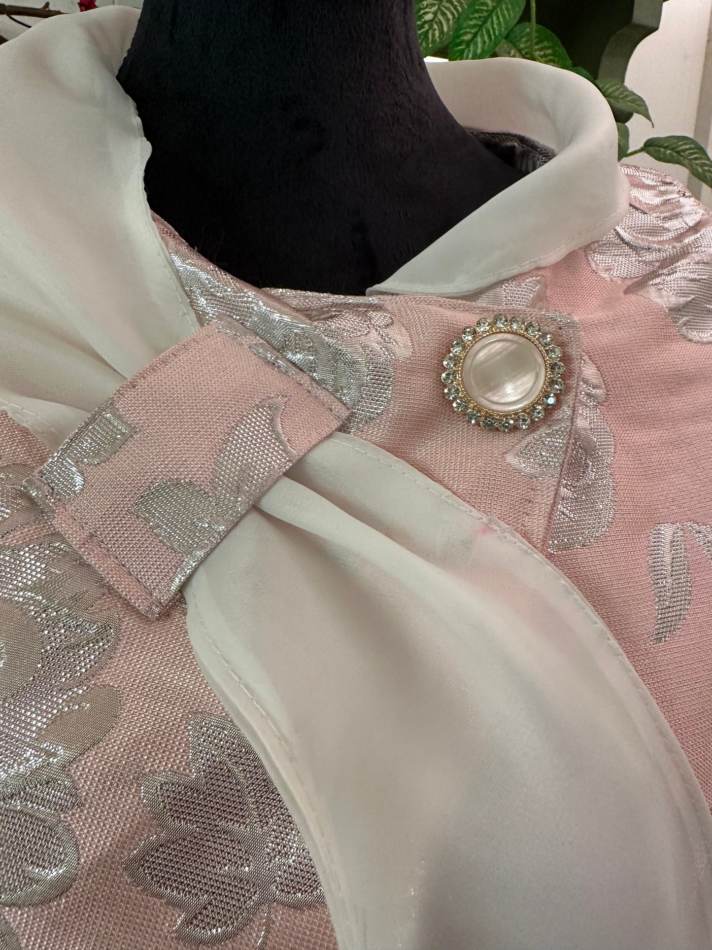 Bridal/wedding jacket, bolero, cover- up pink and silver