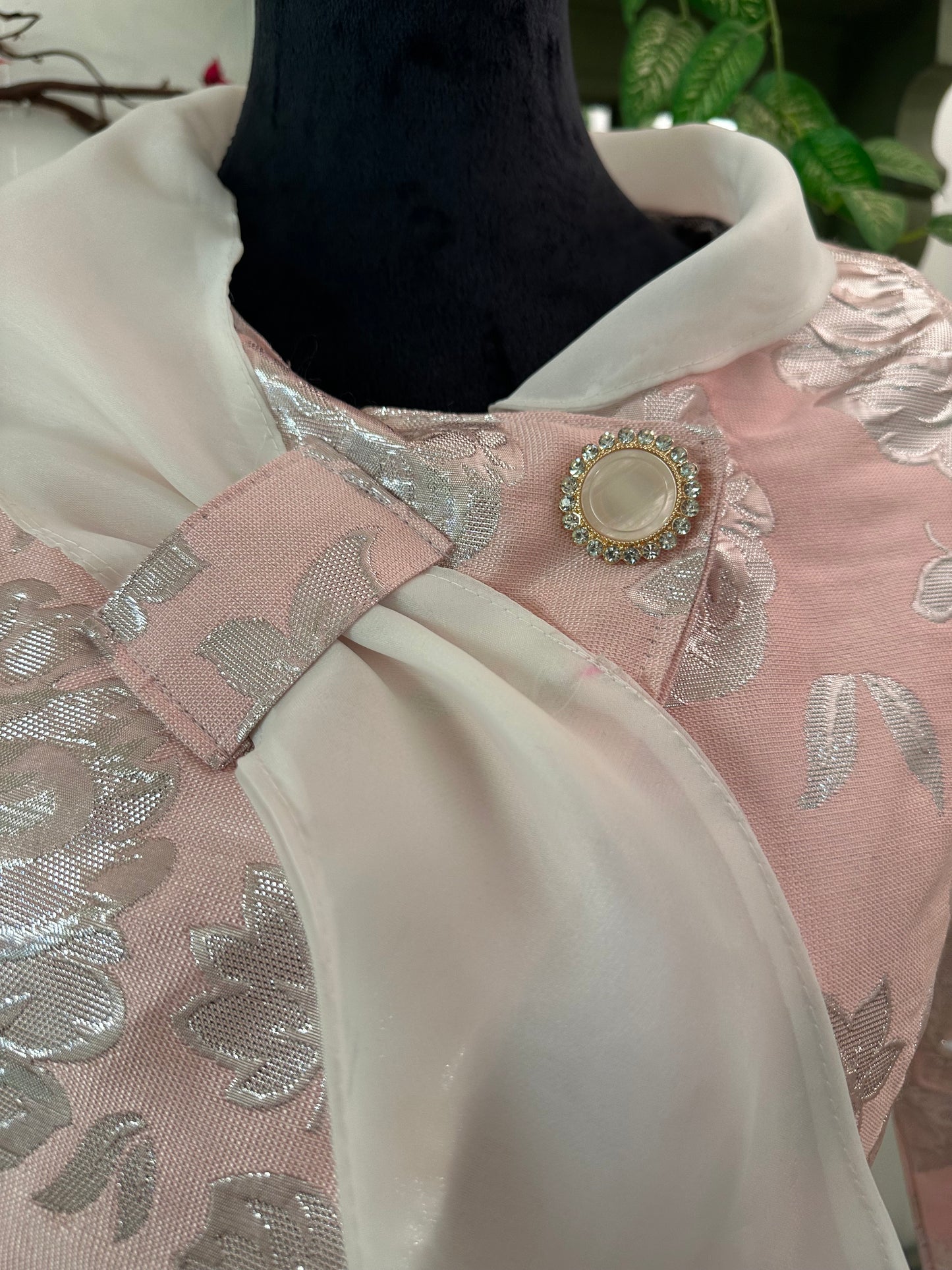 Bridal/wedding jacket, bolero, cover- up pink and silver